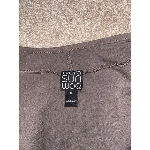 Clara Sun Woo Open Draped Cardigan Jacket Lagenlook Brown Tan Medium - Picture 7 of 7